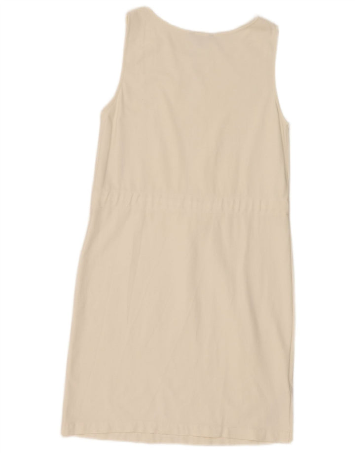 Massimo Dutti Γυναικείο Αμάνικο Φόρεμα Shift UK 12 Μεσαίο Λευκό Πολυεστέρας