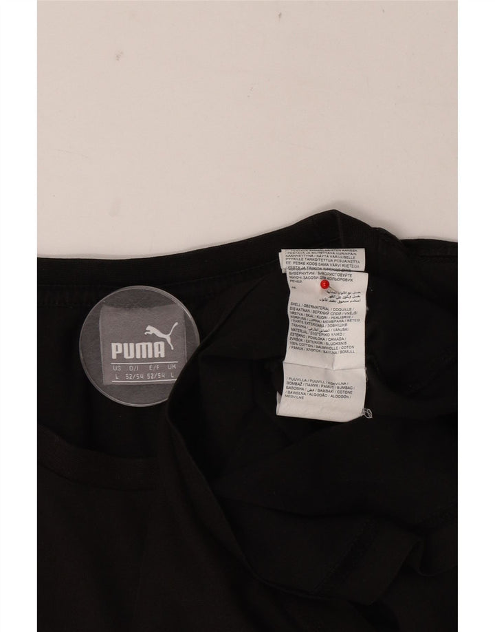 Ανδρικό γραφικό μπλουζάκι Puma, μεγάλο μαύρο βαμβακερό