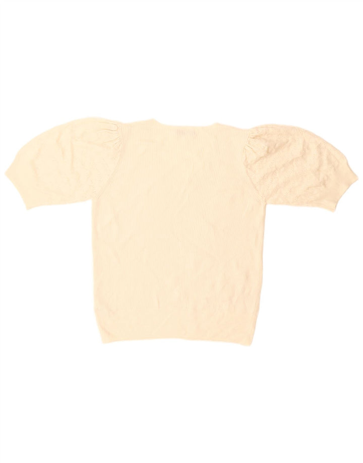 Marks & Spencer Γυναικείο πουλόβερ με V λαιμόκοψη UK 14 Medium Off White