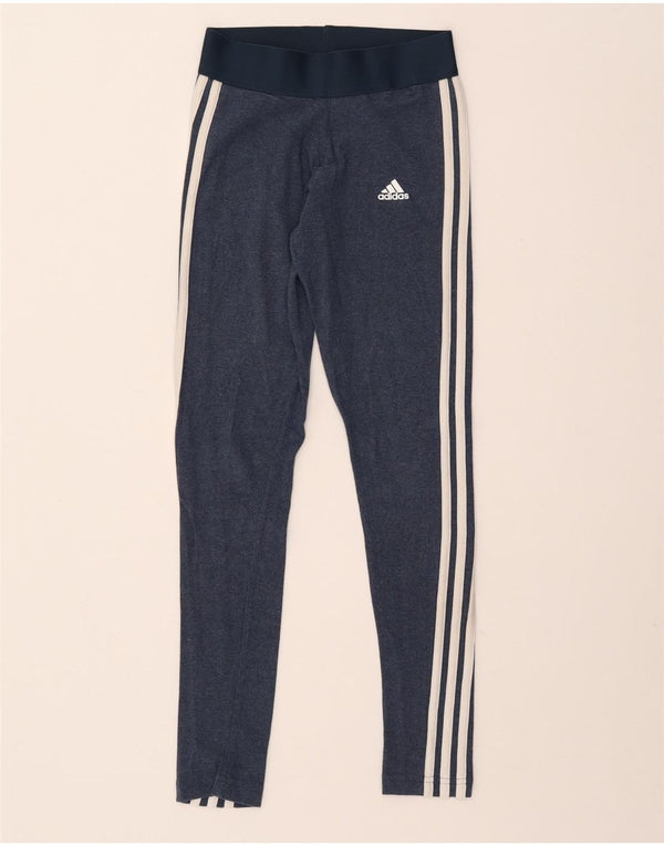 Γυναικείο κολάν ADIDAS UK 4/6 XS Navy Blue Cotton