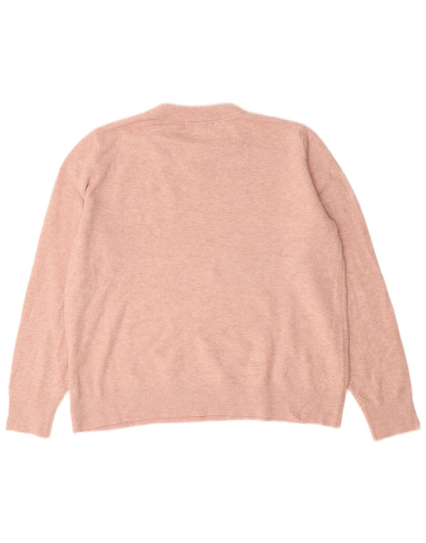 Marks & Spencer Γυναικείο πουλόβερ με λαιμόκοψη UK 14 Medium Pink Polyester