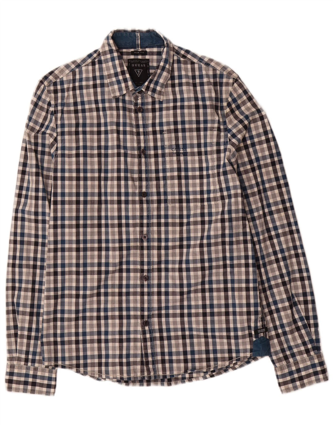 Ανδρικό πουκάμισο Guess Slim Fit Μικρό πολύχρωμο βαμβακερό Gingham