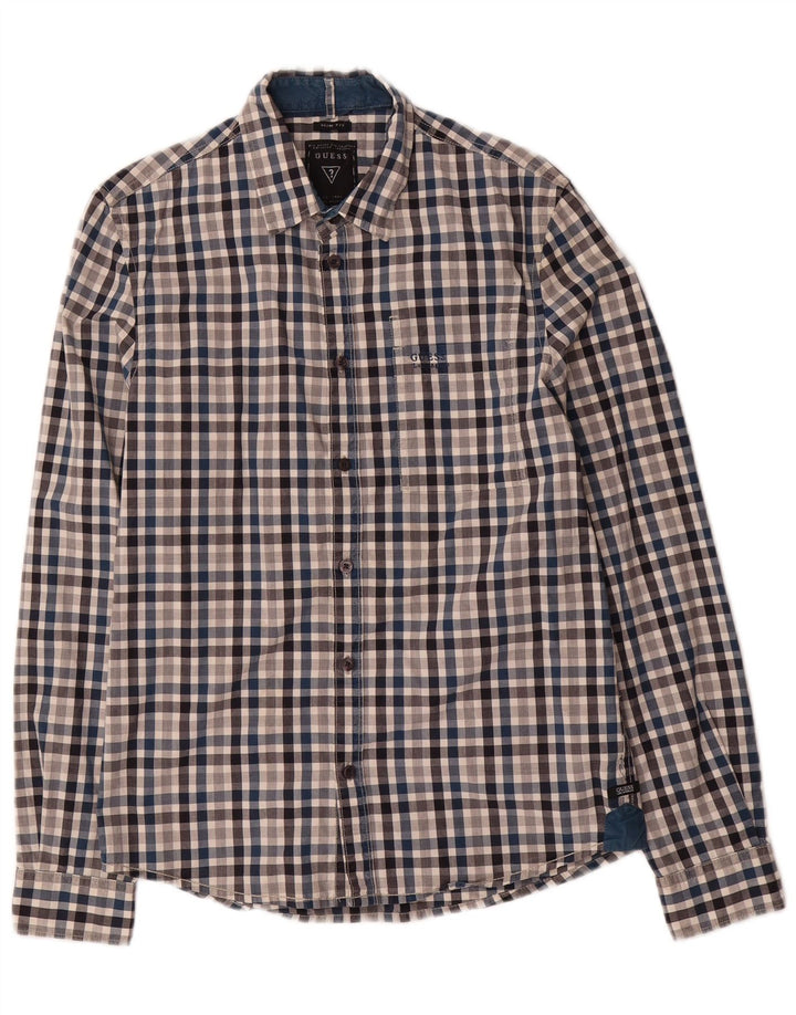 Ανδρικό πουκάμισο Guess Slim Fit Μικρό πολύχρωμο βαμβακερό Gingham