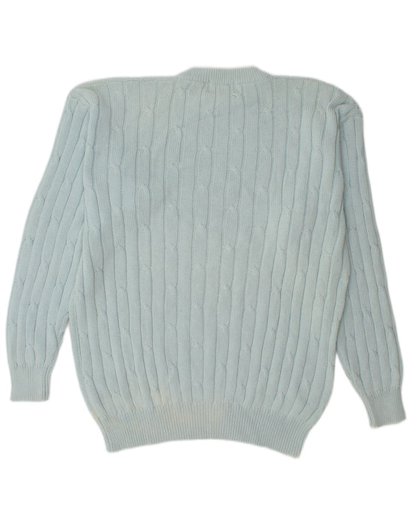 Conte of Florence Mens Crew Neck Jumper Sweater XL Blue Cotton