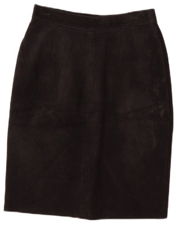 Vintage Γυναικεία Suede Φούστα IT 40 Small W24 Μαύρη