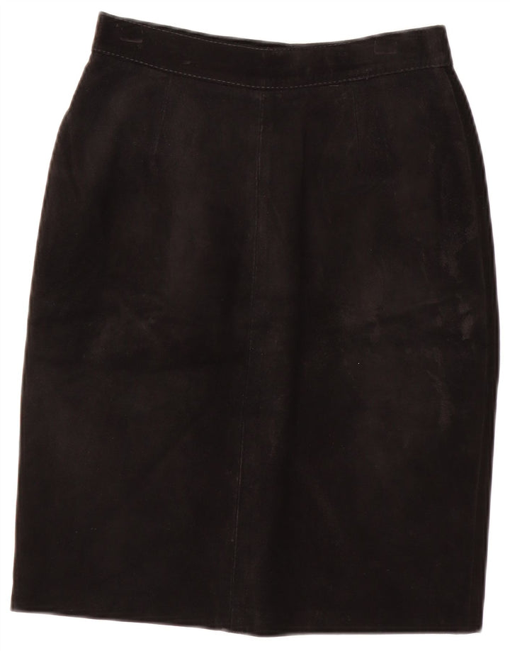 Vintage Γυναικεία Suede Φούστα IT 40 Small W24 Μαύρη