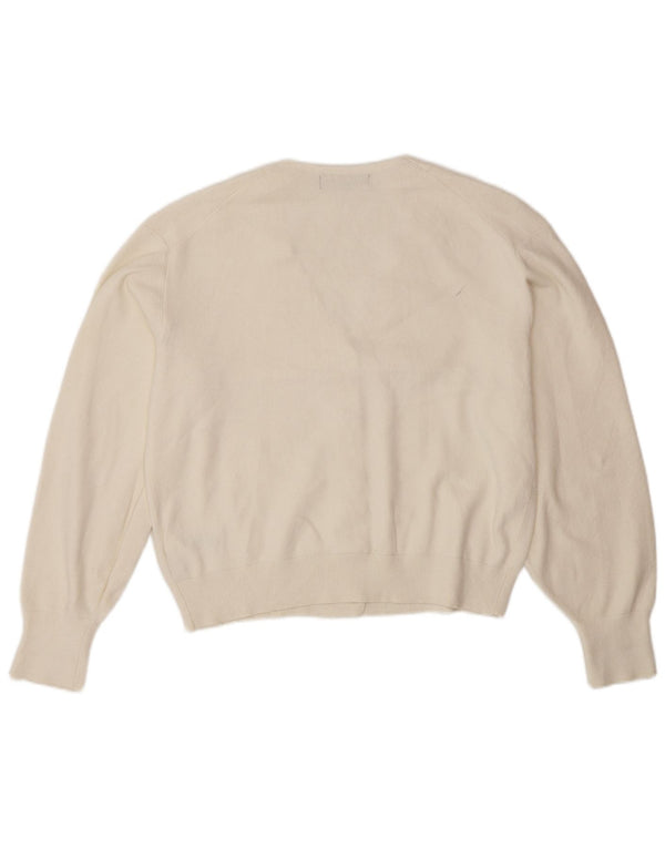 Marks & Spencer Γυναικεία ζακέτα πουλόβερ UK 14 Medium Off White Viscose