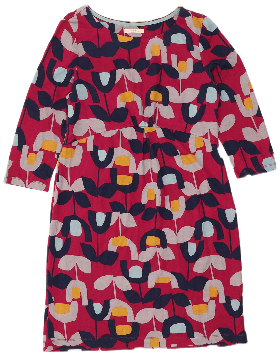 WHITE STUFF Γυναικείο φόρεμα με μανίκια 3/4 UK 12 Medium Pink Floral