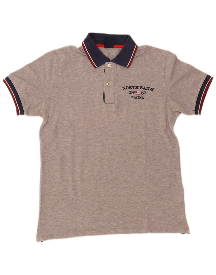 NORTH SAILS Ανδρικό γραφικό μπλουζάκι πόλο XS Γκρι, βαμβακερό