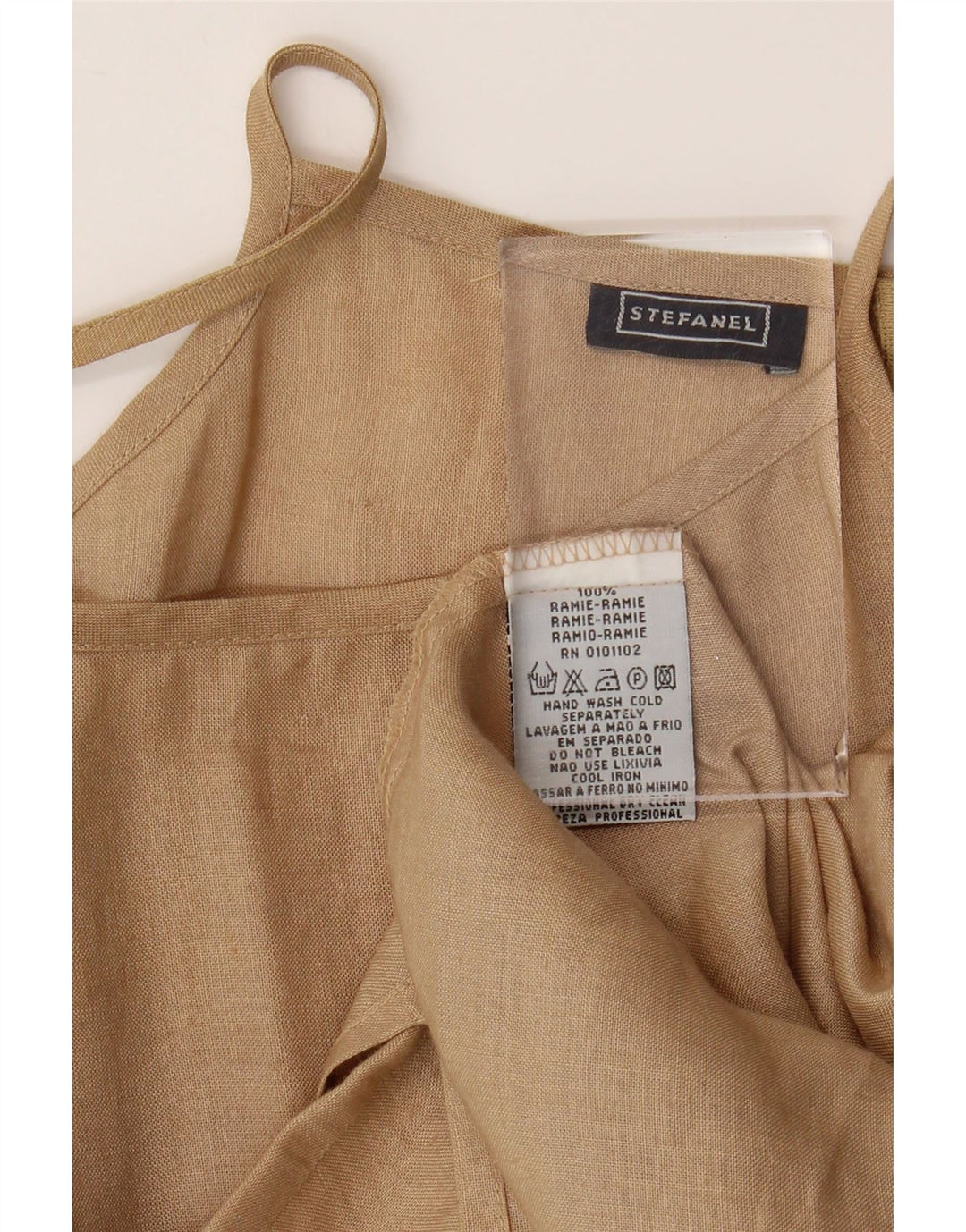 STEFANEL Γυναικείο Sundress UK 8 Small Beige Ramie