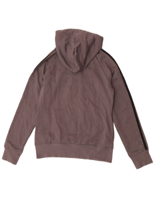 Adidas Womens Climalite Graphic Hoodie Jumper UK 4/6 XS Grey Cotton