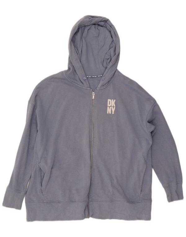 Γυναικείο πουλόβερ Dkny Zip Hoodie UK 16 μεγάλο μπλε βαμβακερό
