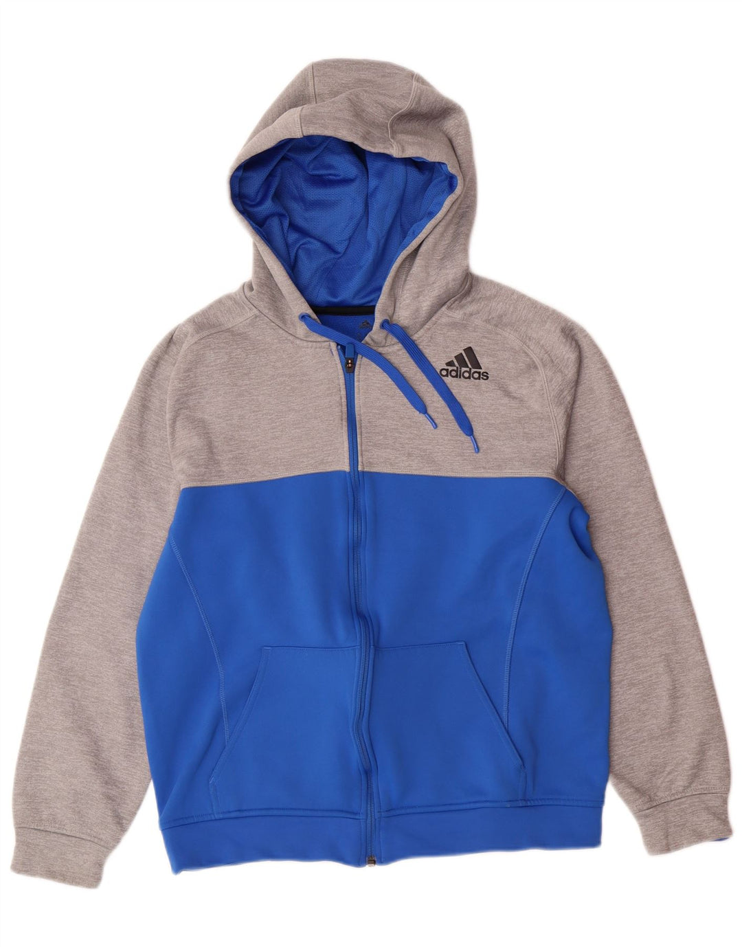 Γυναικείο πουλόβερ ADIDAS Climawarm με φερμουάρ κουκούλα UK 14 Medium Blue Colorblock