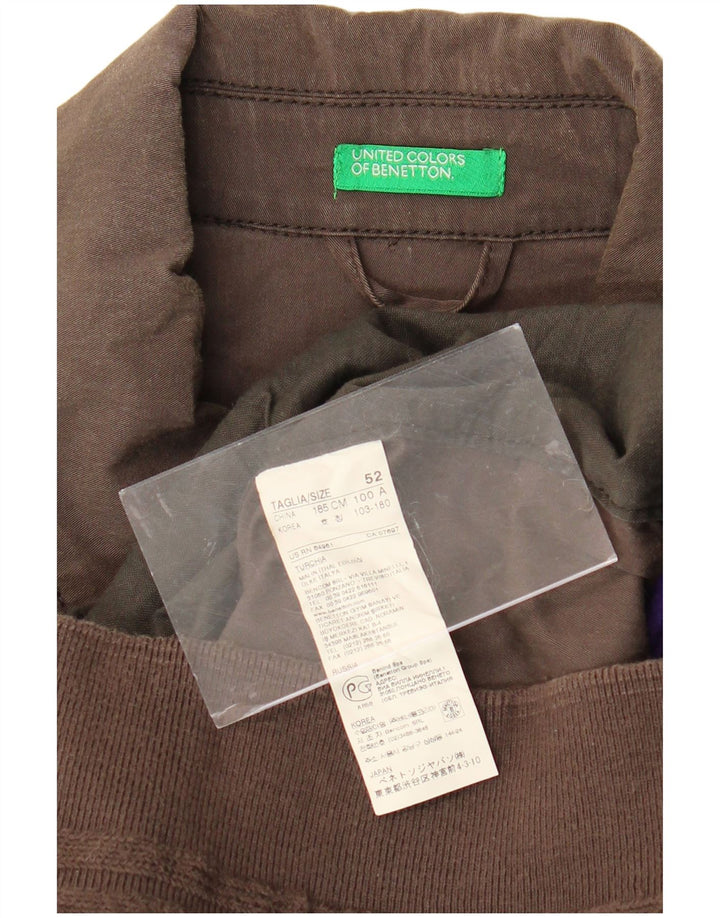 BENETTON Ανδρικό Bomber Jacket IT 52 XL Καφέ Βαμβακερό