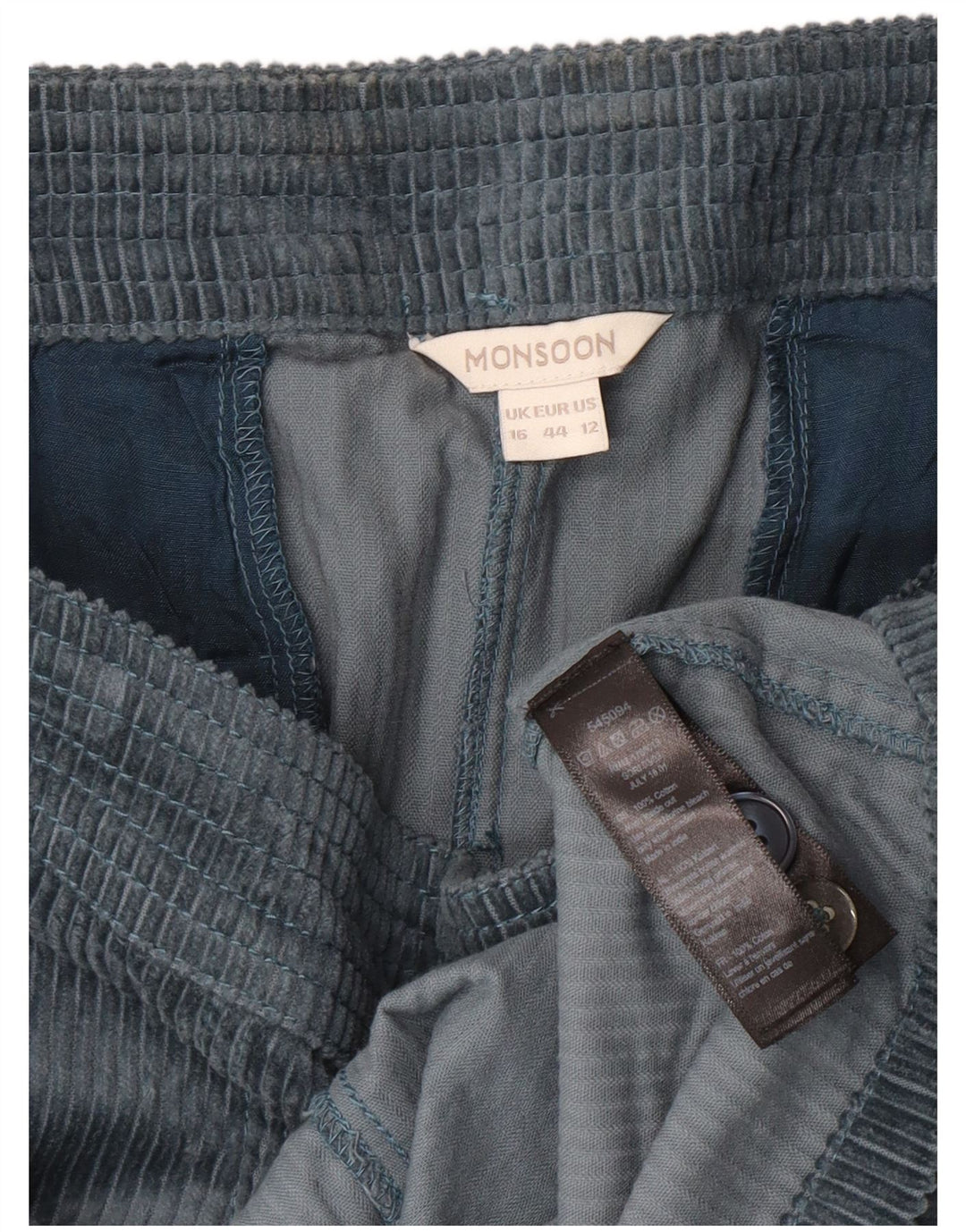 Γυναικεία κοτλέ φούστα MONSOON UK 16 Μεγάλη W34 Πράσινη βαμβακερή