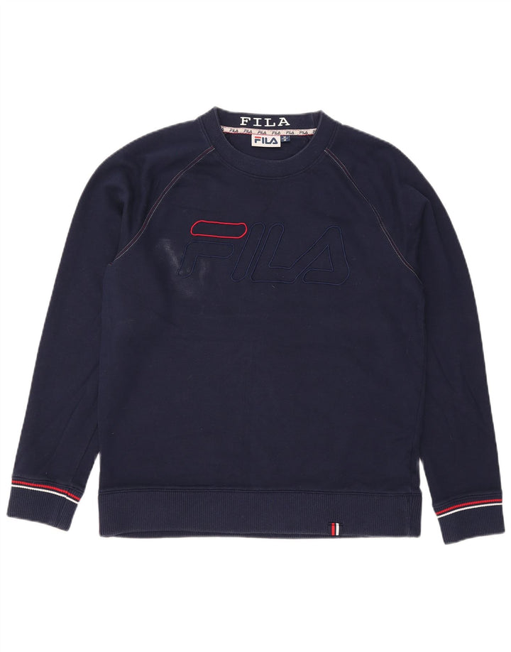 Ανδρικό γραφικό φούτερ Fila Jumper Medium Navy Blue Βαμβακερό