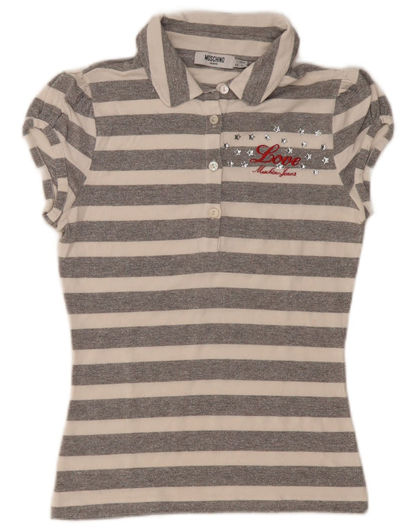 Moschino Γυναικείο πουκάμισο Polo Graphic IT 42 Medium Grey ριγέ