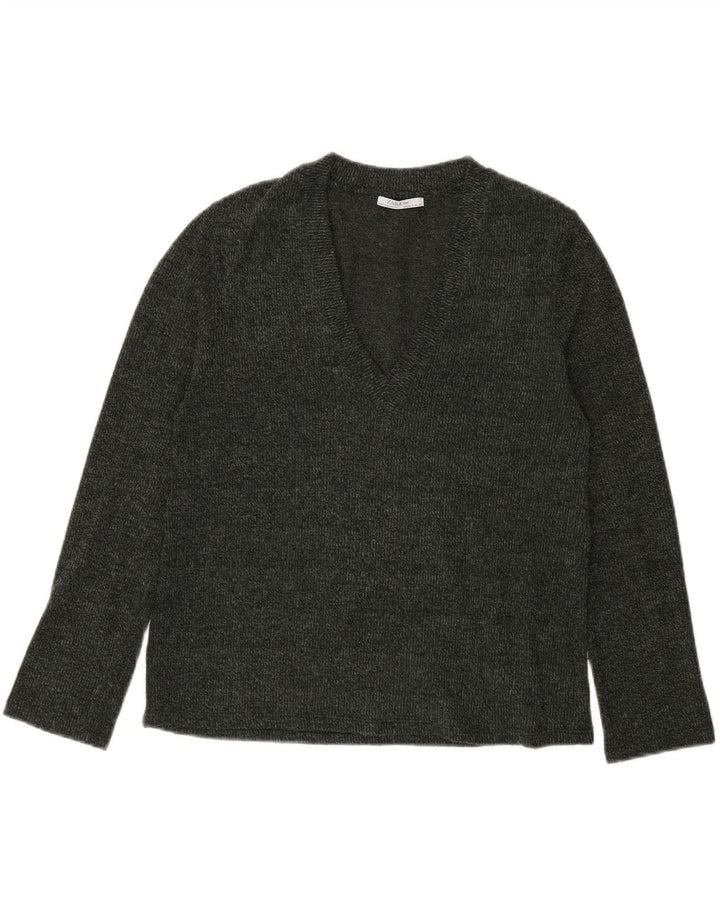 Zara Γυναικείο πουλόβερ με V λαιμόκοψη UK 10 Small Grey