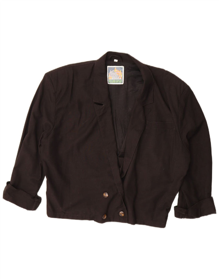 Vintage Γυναικείο Oversized Blazer Jacket UK 10 Small Black