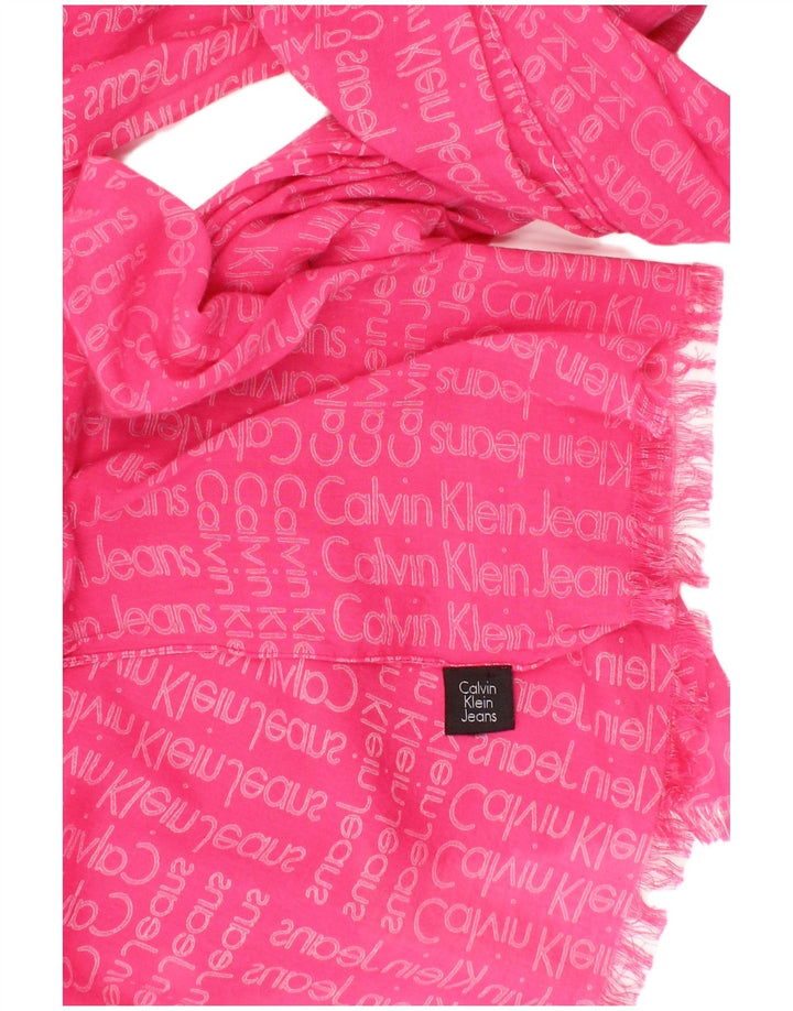 Calvin Klein Jeans Γυναικείο Φουλάρι Ορθογώνιο Γραφικό Μονόχρωμο Ροζ