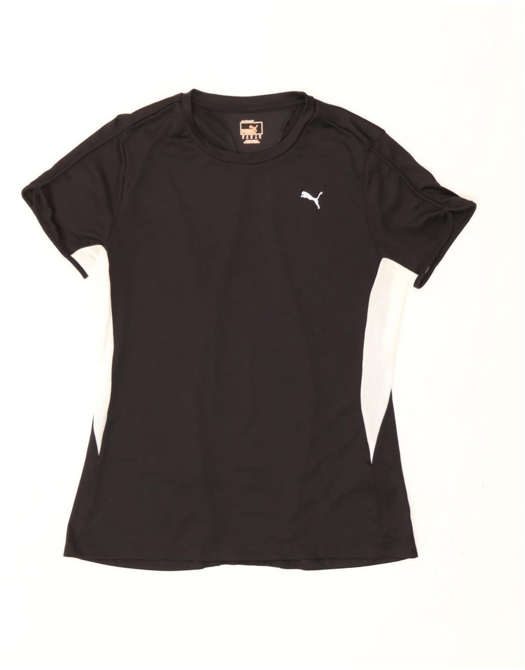 Puma Γυναικείο T-Shirt Top UK 12 Medium Black Colourblock Polyester