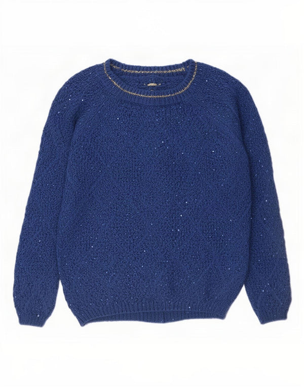 Vintage γυναικείο πουλόβερ με λαιμόκοψη UK 16 Large Blue