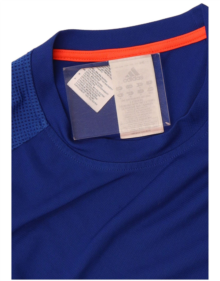 Ανδρικό T-Shirt Adidas Top Medium Blue Polyester