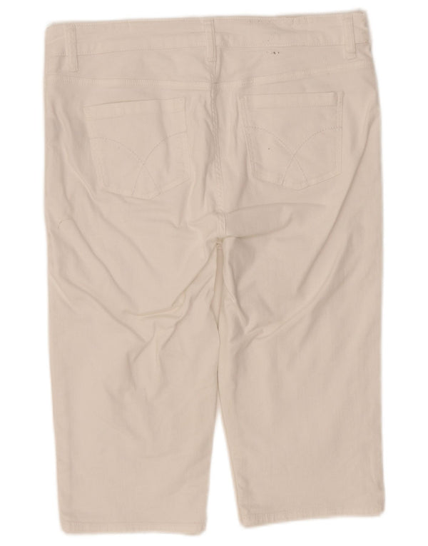 Crew Clothing Γυναικεία τζιν βερμούδα UK 14 Large W32 Λευκό βαμβακερό