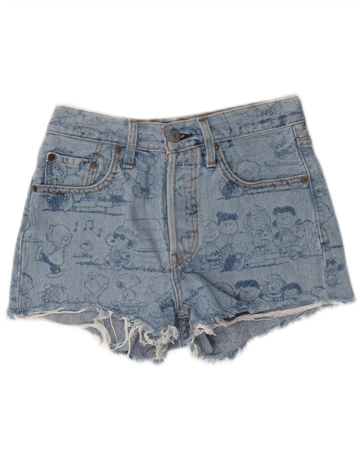 Γυναικείο τζιν σορτς Levi's γραφικό Peanuts W24 XS Μπλε βαμβακερό