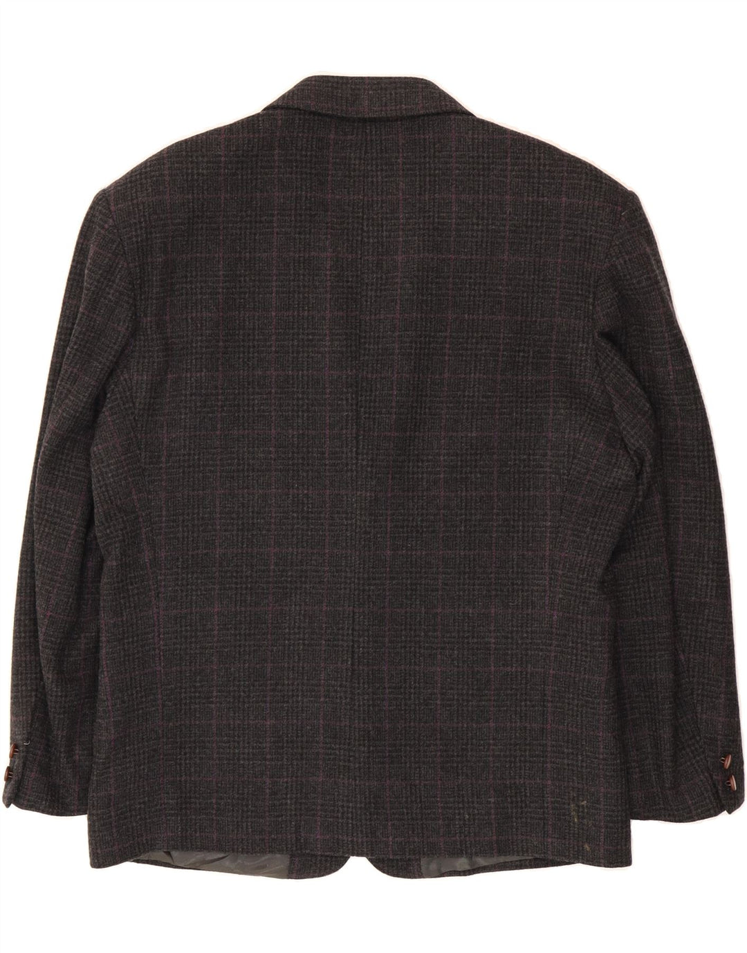 LUCK IN LUCK Mens 2 Button Blazer Jacket IT 52 Large Grey Check Acetate Vintage Luck in Luck and Second-Hand Luck in Luck from Messina Hembry 