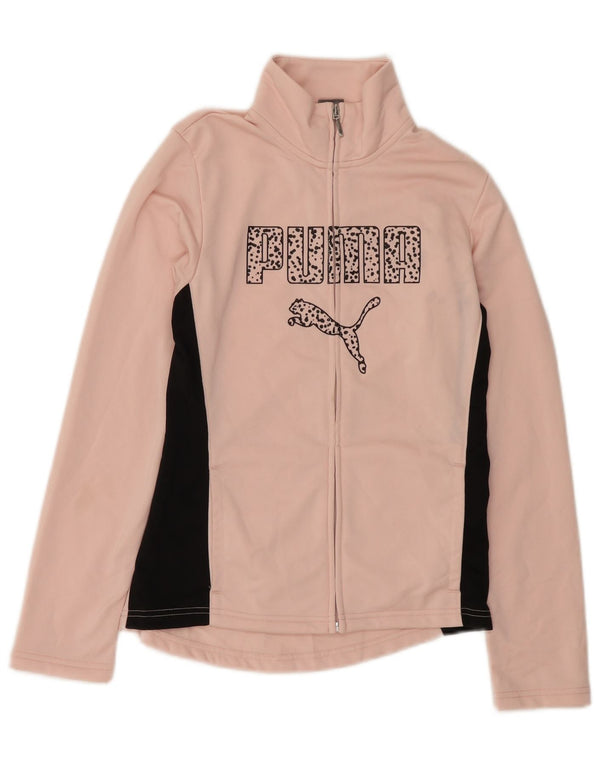 PUMA Girls Graphic αθλητική φόρμα Top μπουφάν 13-14 ετών Pink Colourblock