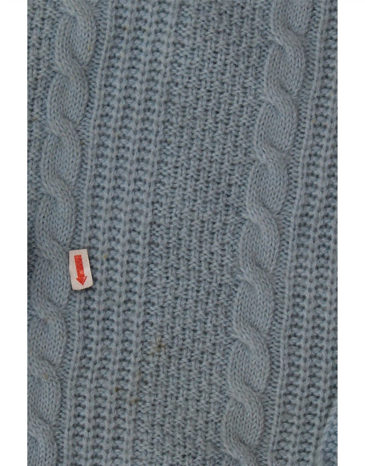 STEFANEL Γυναικείο πουλόβερ με λαιμόκοψη μεγάλου μεγέθους UK 16 μπλε μαλλί