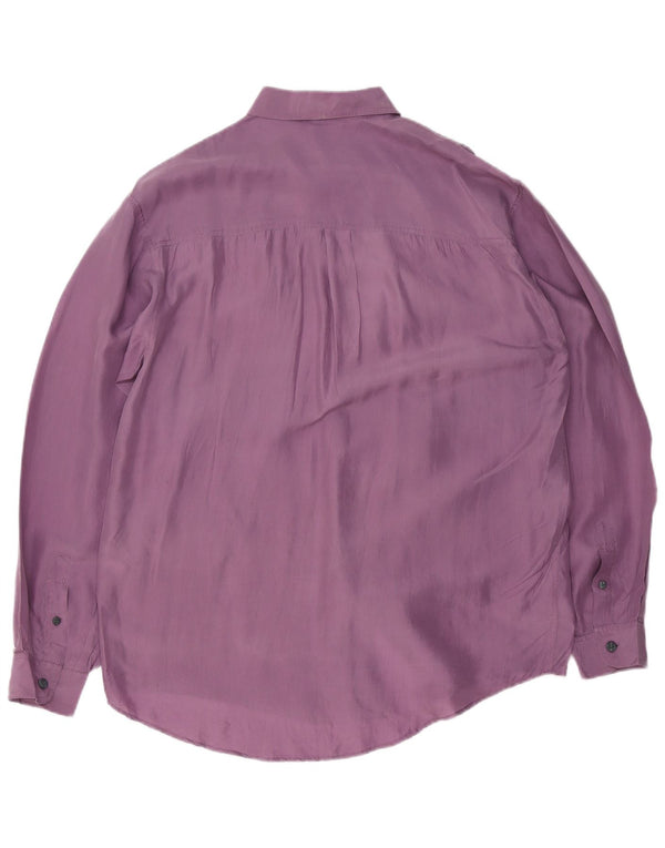 Yorn Mens Shirt Size 39/40 Medium Purple Silk