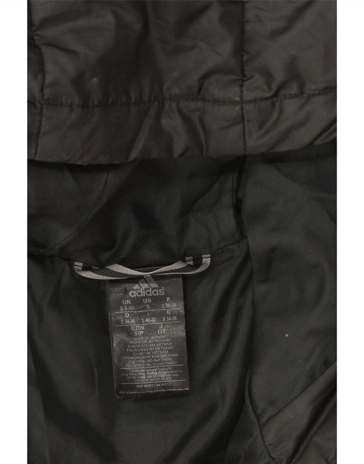 Γυναικείο μπουφάν με κουκούλα Adidas UK 8/10 Μικρό μαύρο πολυεστέρα