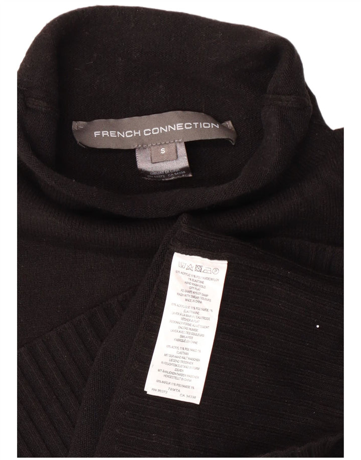 Γυναικείο πουλόβερ γαλλικής σύνδεσης με ρολό λαιμόκοψη UK 10 Small Black Acrylic