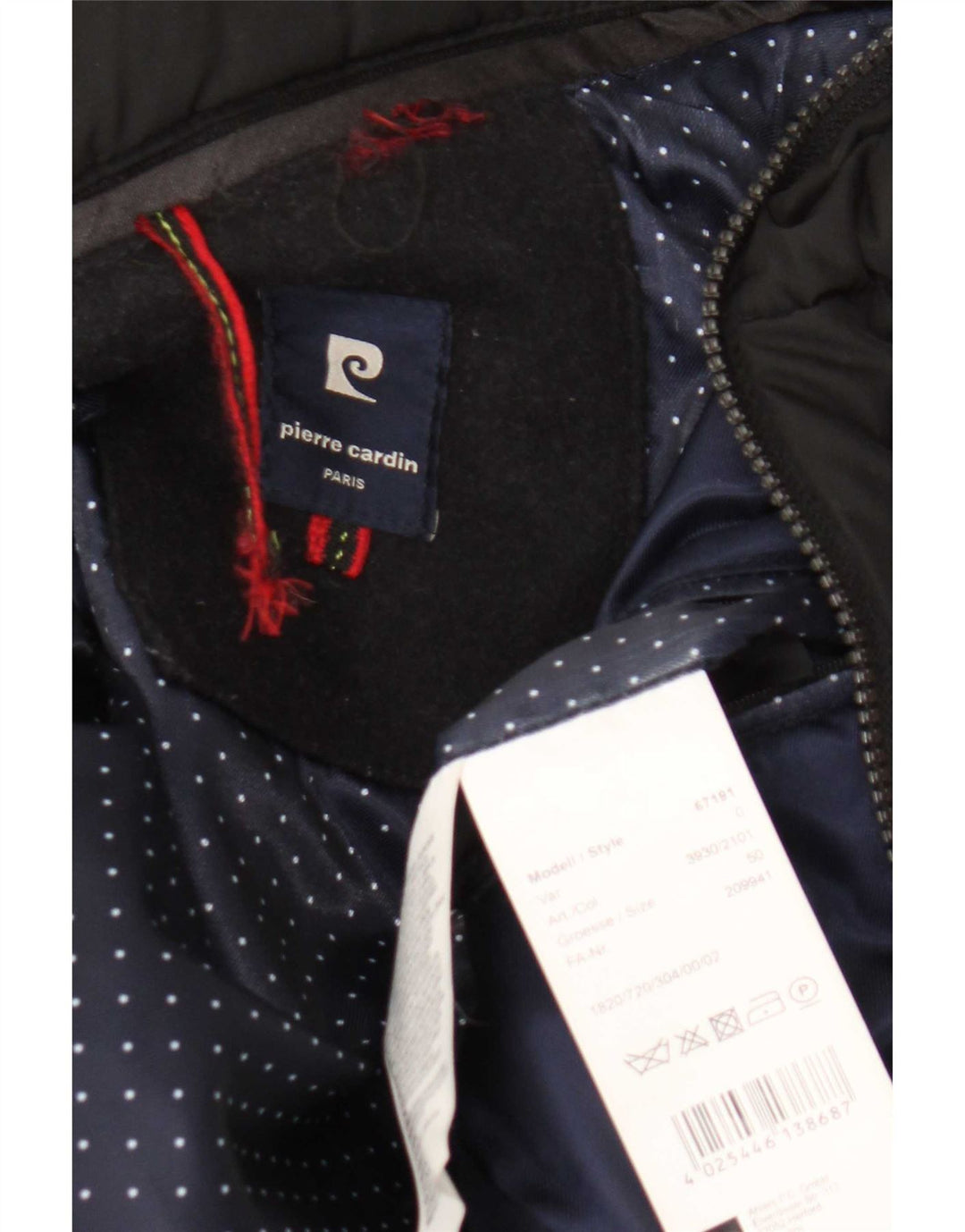 Pierre Cardin Ανδρικό παλτό αντιανεμικό IT 50 Large Navy Blue Wool