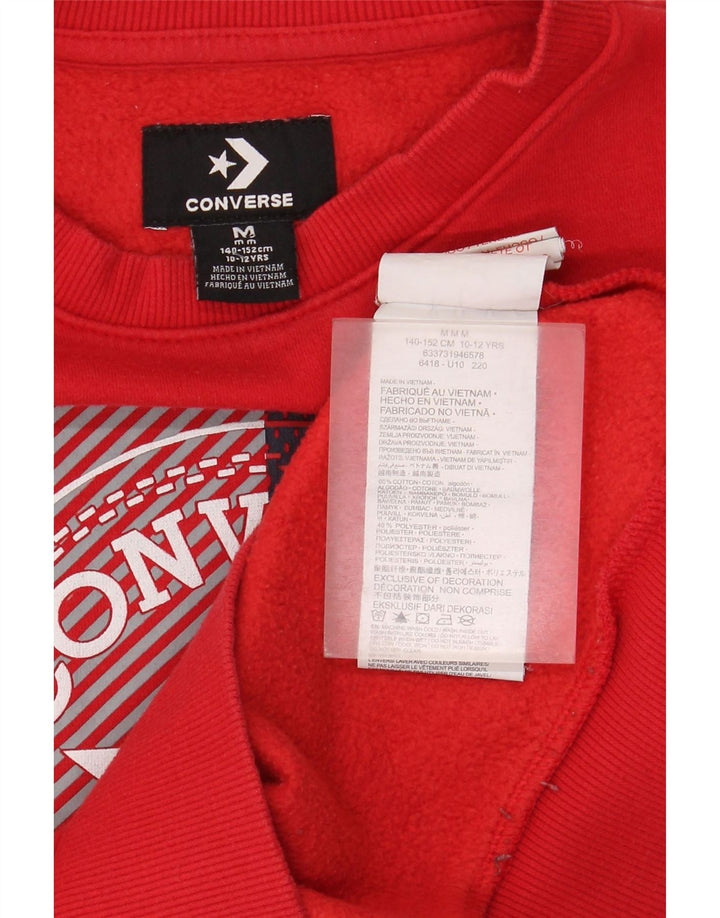 Γραφικό Φούτερ Converse Boys Jumper 10-11 ετών Μεσαίο κόκκινο βαμβακερό