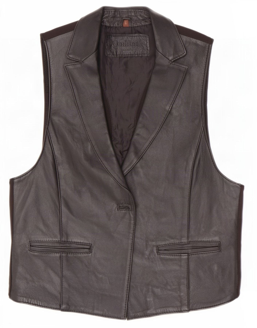 Conbipel Γυναικείο Γιλέκο IT 44 Μεσαίο Μαύρο Δερμάτινο