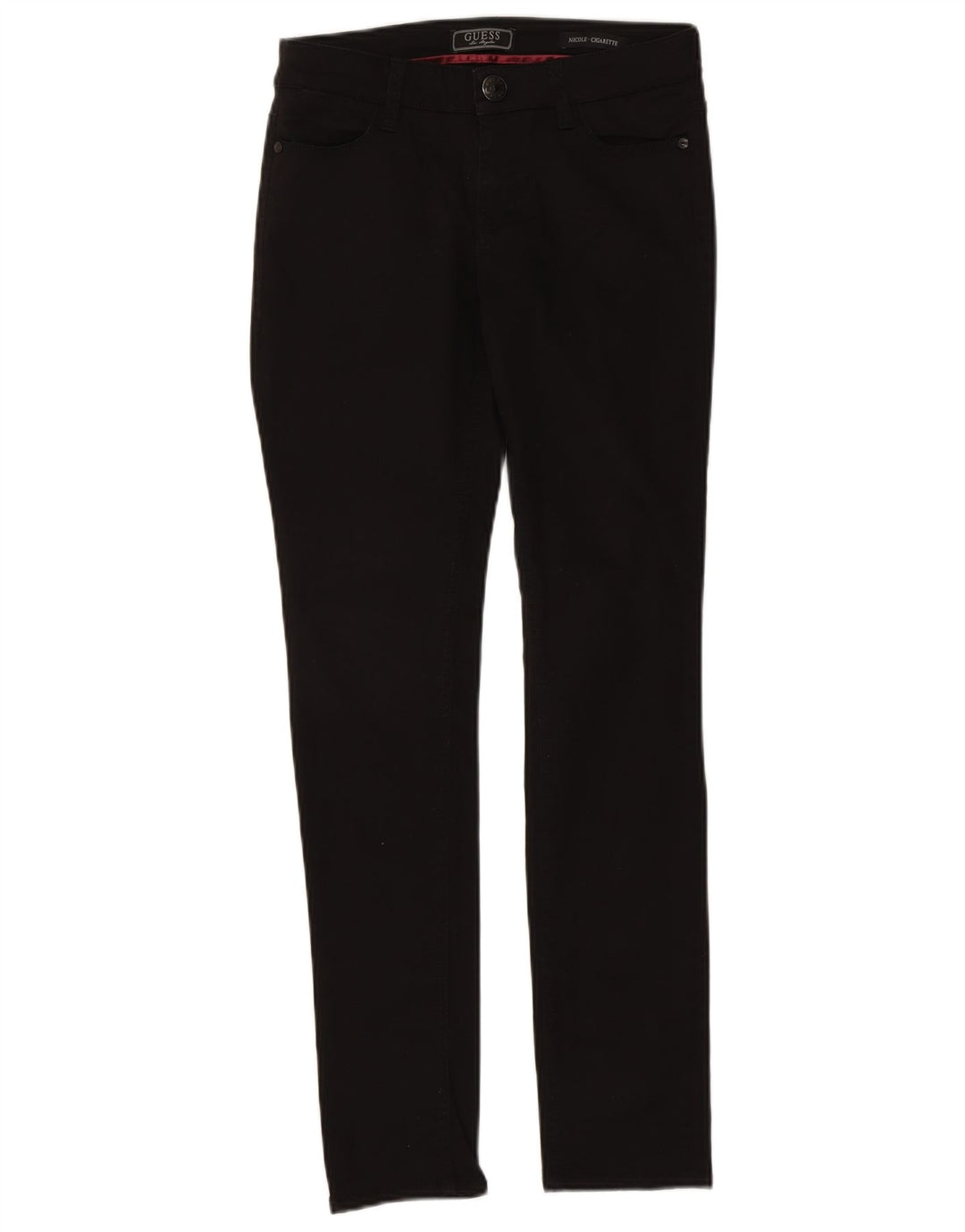 Guess Womens Cigarette Slim Jeans W27 L30 Μαύρο βαμβακερό
