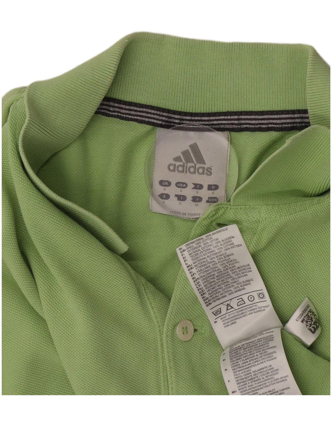 Ανδρικό μπλουζάκι πόλο Adidas, μικρό πράσινο βαμβακερό