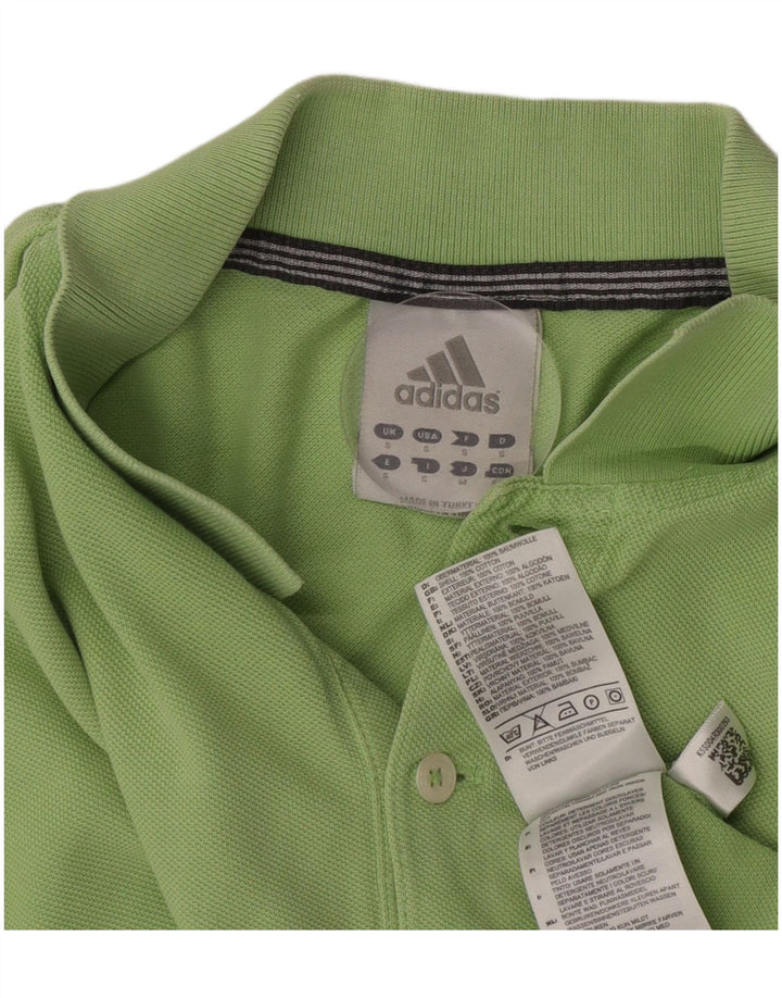 Ανδρικό μπλουζάκι πόλο Adidas, μικρό πράσινο βαμβακερό