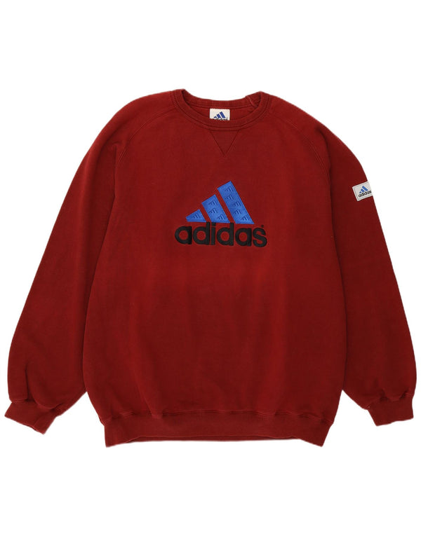 Ανδρικό γραφικό φούτερ Adidas Jumper UK 46/48 XL Βαμβακερό μπορντό