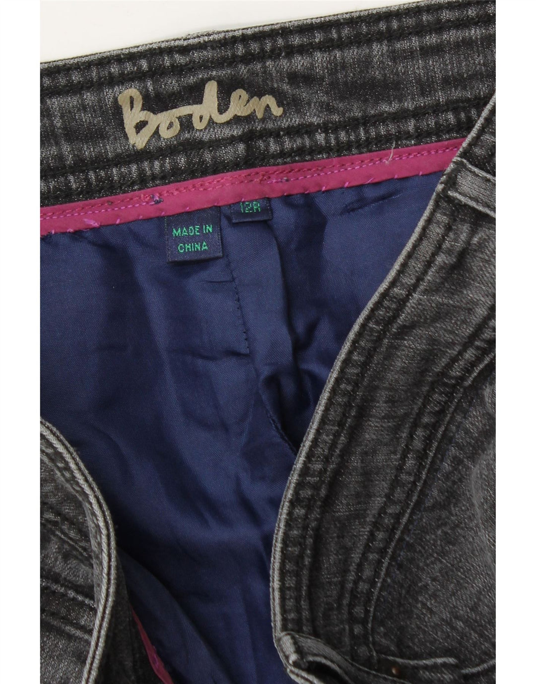 BODEN Γυναικεία Τζιν Φούστα UK 12 Medium W30 Γκρι