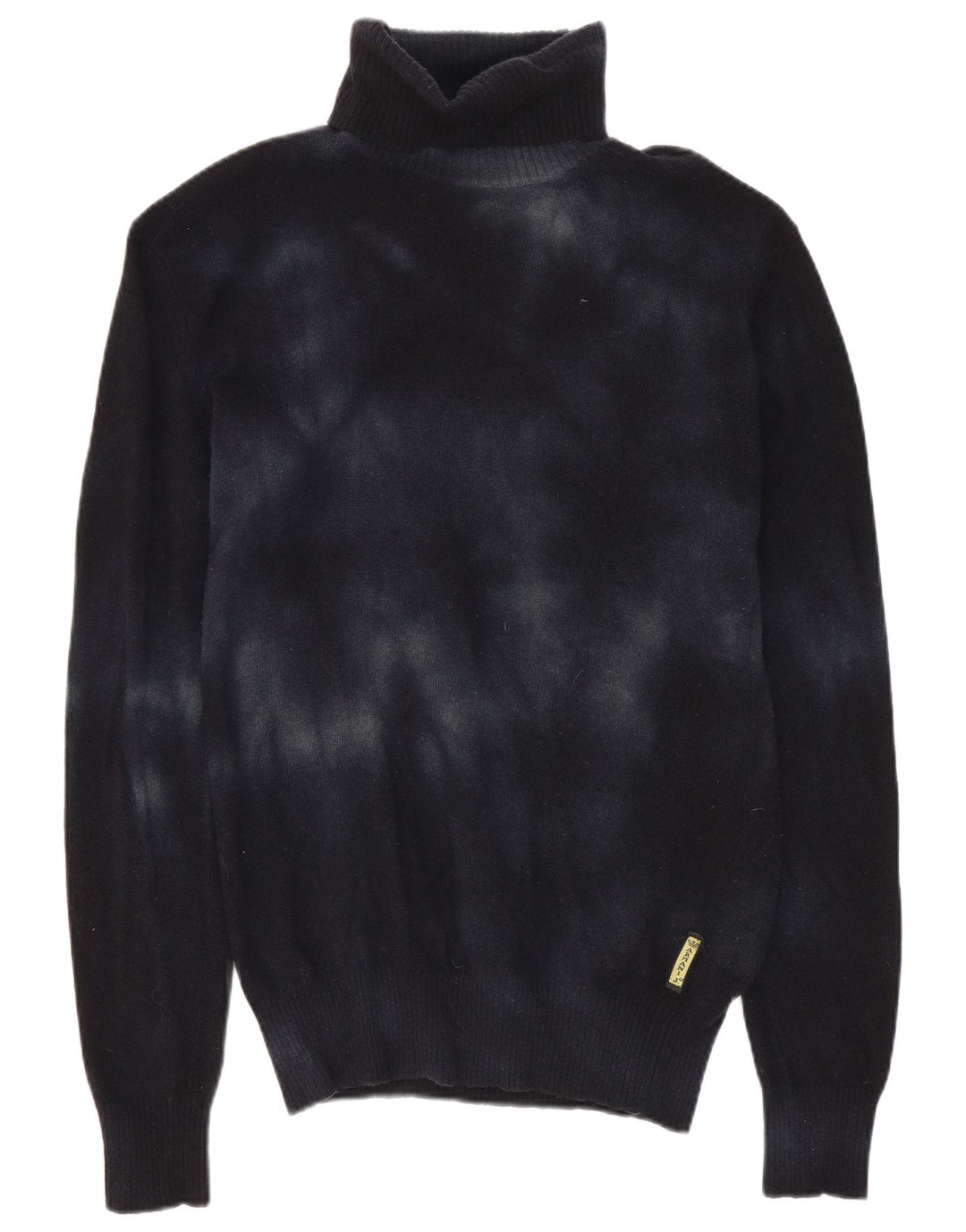 Armani Jeans Γυναικείο πουλόβερ με ρολό λαιμόκοψη UK 10 Small Navy Blue Tie Dye