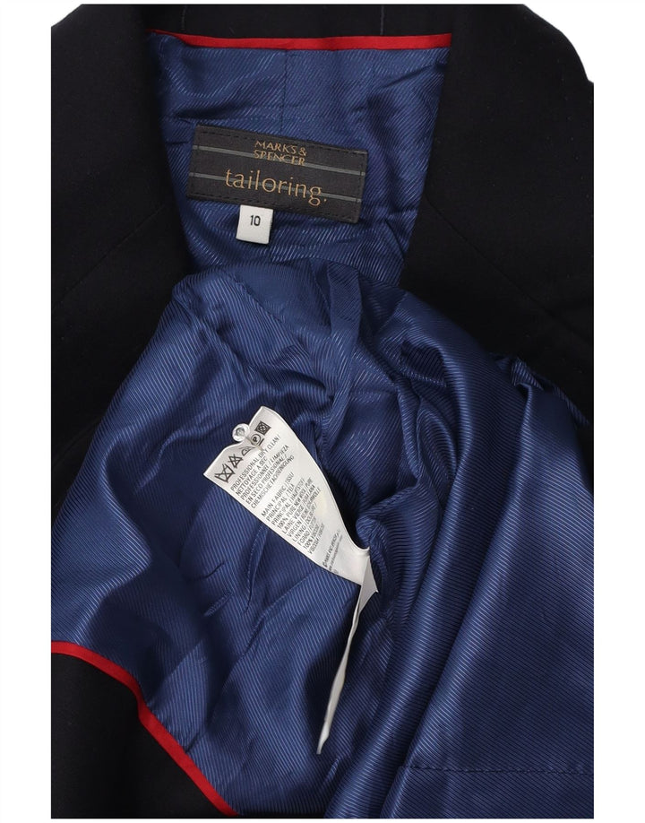 Marks & Spencer Γυναικείο μπλέιζερ με 2 κουμπιά μπουφάν UK 10 Small Navy Blue Wool