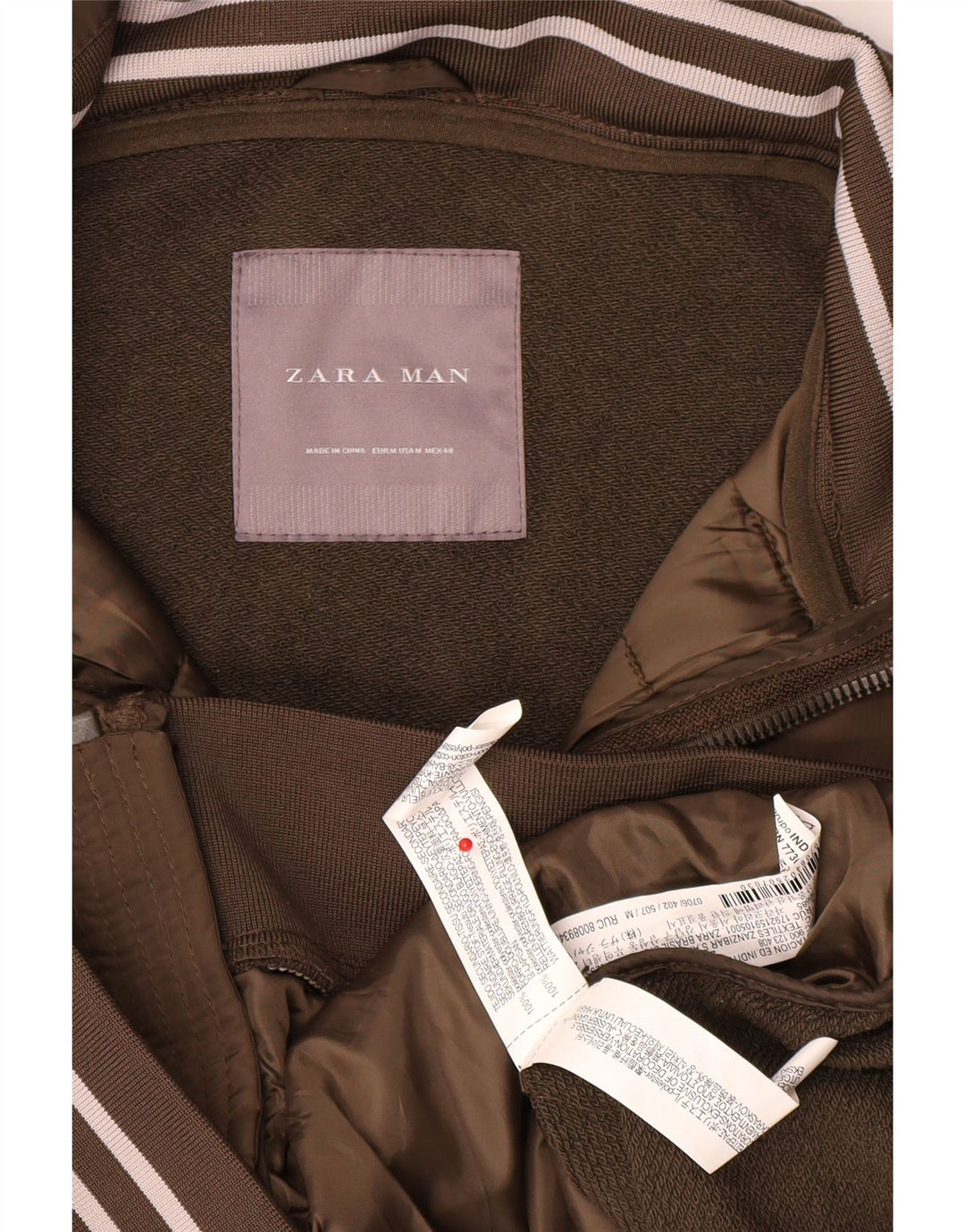 Ανδρική φόρμα Zara Μπουφάν με μεσαίο χακί χρώματος πολυεστέρας