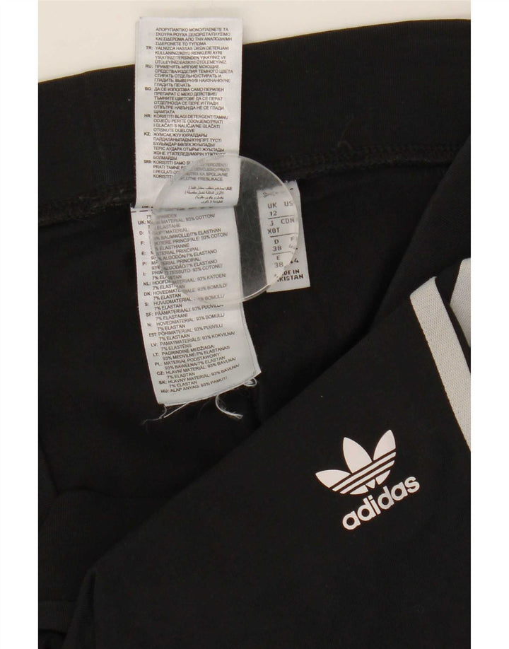 Γυναικείο κολάν Adidas UK 12 μεσαίο μαύρο βαμβακερό