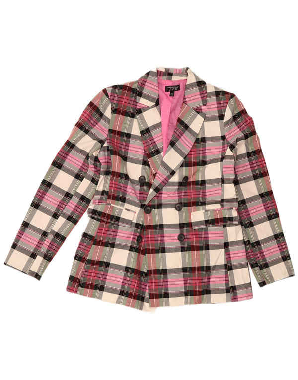 TOPSHOP Γυναικείο σακάκι με διπλό στήθος UK 10 Small Pink Check