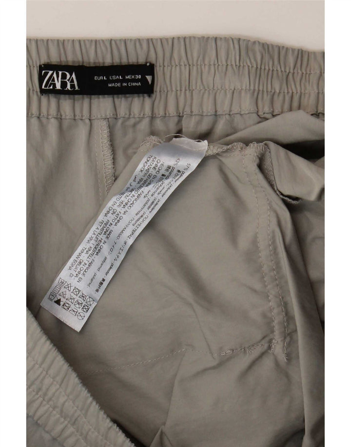 Zara Γυναικείο σορτς Cargo Large W30 Grey Polyester