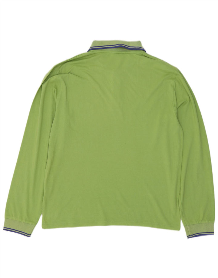 Ανδρικό μακρυμάνικο μπλουζάκι πόλο CHAMPION, μεσαίο πράσινο βαμβακερό